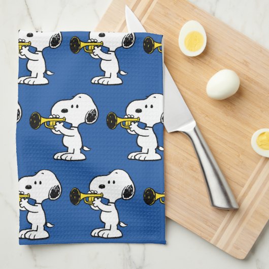 pinda's | Snoopy trompetspeler Theedoek (Quarter Fold)