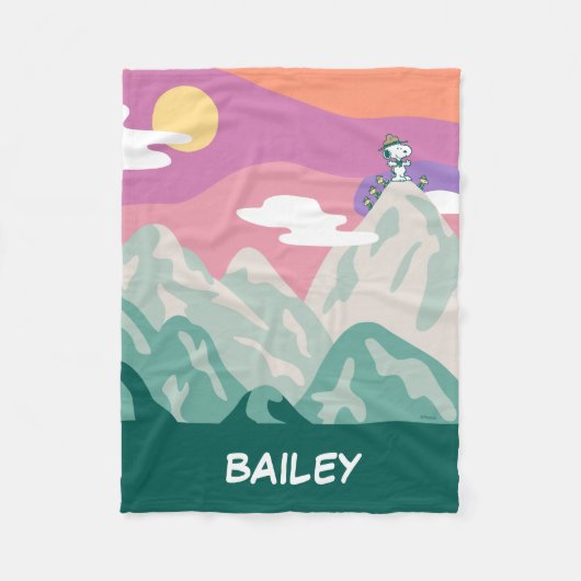 pinda's | Snoopy & Troop Hiking the Mountain Fleece Deken (Voorkant)