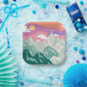 pinda's | Snoopy & Troop Hiking the Mountain Papieren Bordje (Feest)