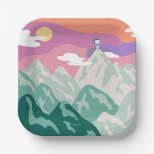 pinda's   Snoopy & Troop Hiking the Mountain Papieren Bordje