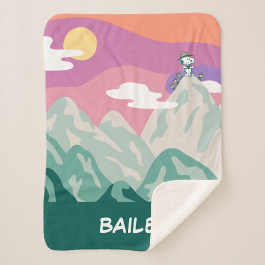 pinda's | Snoopy & Troop Hiking the Mountain Sherpa Deken (Voorkant)