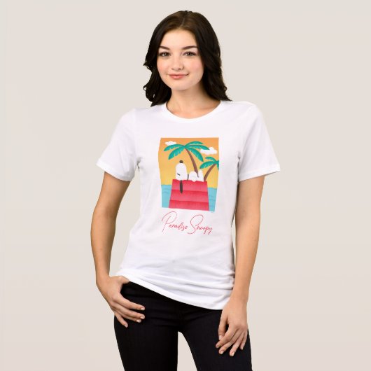 pinda's | Snoopy Tropical Deco Dreams Tri-Blend Shirt (Voorkant volledig)