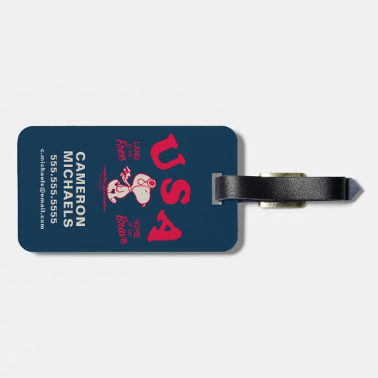 pinda's | Snoopy USA Land of the Free Bagagelabel (Achterkant horizontaal)