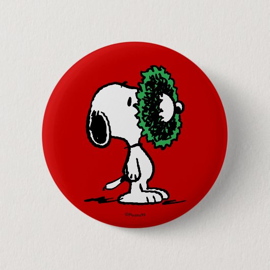 pinda's | Snoopy voor de Feestdagen Ronde Button 5,7 Cm (Voorkant)