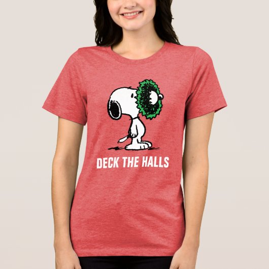 pinda's | Snoopy voor de Feestdagen Tri-Blend Shirt (Voorkant)