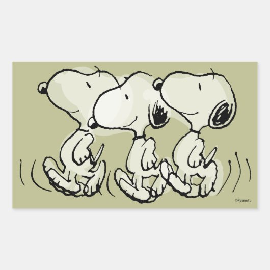 pinda's | Snoopy Walking Tall Rechthoekige Sticker (Voorkant)