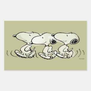 pinda's   Snoopy Walking Tall Rechthoekige Sticker