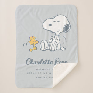 pinda's Snoopy & Woodstock Baby Sherpa Deken