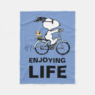 pinda's   Snoopy & Woodstock Bicycle Fleece Deken