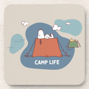 pinda's   Snoopy & Woodstock Camp Life Bier Onderzetter