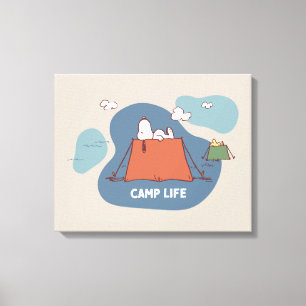 pinda's Snoopy & Woodstock Camp Life Canvas Afdruk
