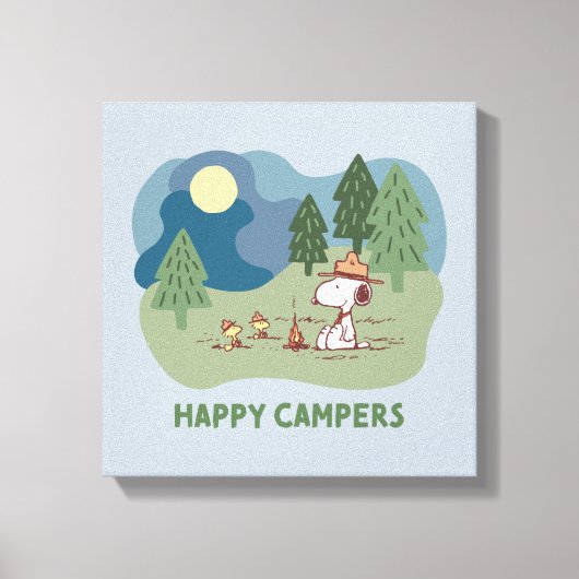 pinda's | Snoopy & Woodstock Camp Site Canvas Afdruk (Voorkant)