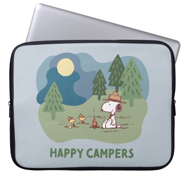 pinda's | Snoopy & Woodstock Camp Site Laptop Sleeve (Voorkant)