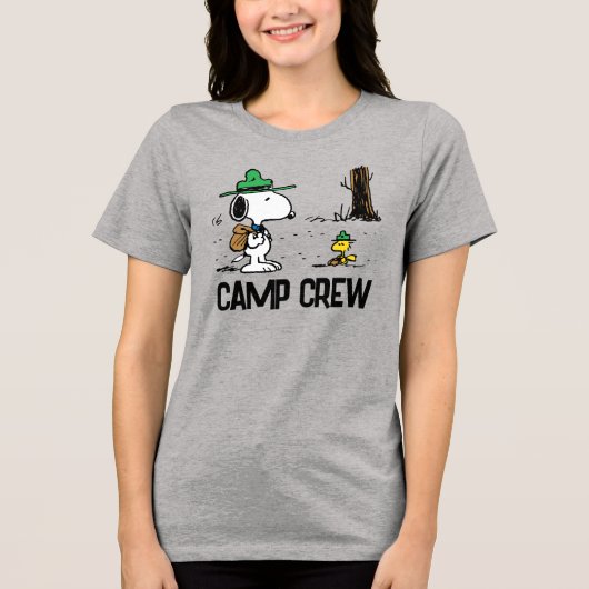pinda's | Snoopy & Woodstock Camping Tri-Blend Shirt (Voorkant)