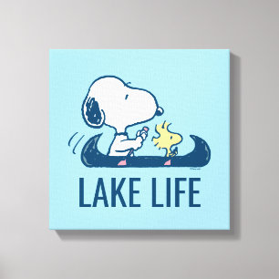 pinda's Snoopy & Woodstock Canoe Canvas Afdruk