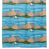 pinda's | Snoopy & Woodstock Canoe Ride Pattern Douchegordijn (Voorkant)