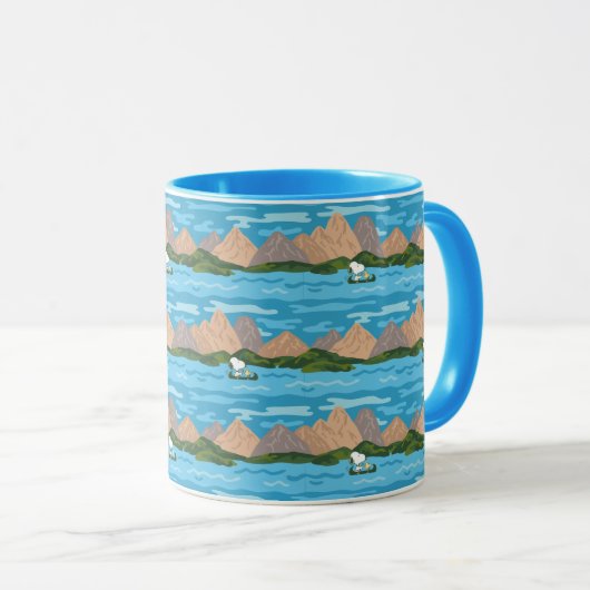 pinda's | Snoopy & Woodstock Canoe Ride Pattern Mok (Voorkant rechts)