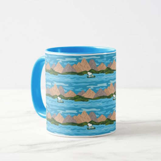 pinda's | Snoopy & Woodstock Canoe Ride Pattern Mok (Voorkant links)