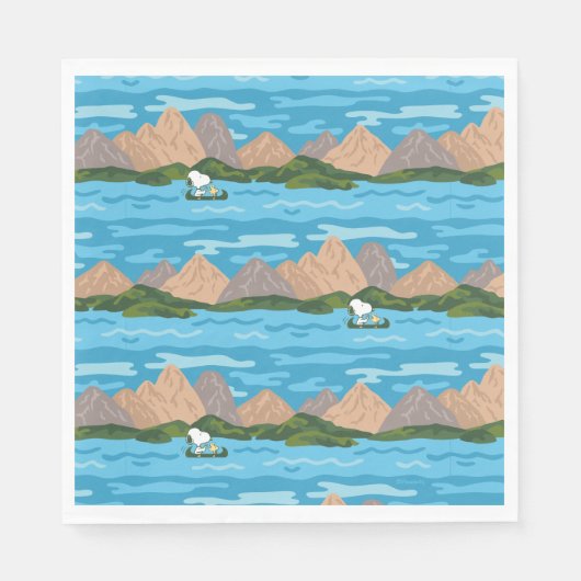 pinda's | Snoopy & Woodstock Canoe Ride Pattern Servet (Voorkant)