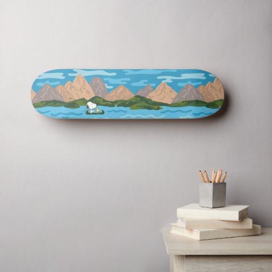 pinda's | Snoopy & Woodstock Canoe Ride Pattern Skateboard (Muurkunst (Horizontaal))