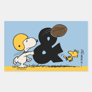 pinda's Snoopy & Woodstock Football Rechthoekige Sticker