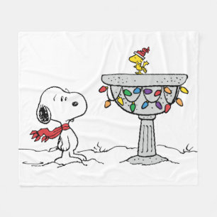 pinda's   Snoopy & Woodstock Frozen Birdbath Fleece Deken