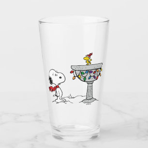 pinda's   Snoopy & Woodstock Frozen Birdbath Glas