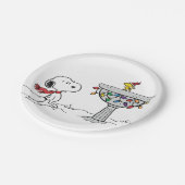 pinda's | Snoopy & Woodstock Frozen Birdbath Papieren Bordje (Gekanteld)