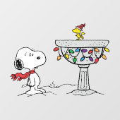 pinda's | Snoopy & Woodstock Frozen Birdbath Raamsticker (Vel)