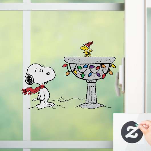 pinda's | Snoopy & Woodstock Frozen Birdbath Raamsticker (Huis)