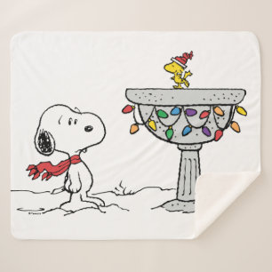 pinda's   Snoopy & Woodstock Frozen Birdbath Sherpa Deken