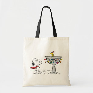 pinda's   Snoopy & Woodstock Frozen Birdbath Tote Bag