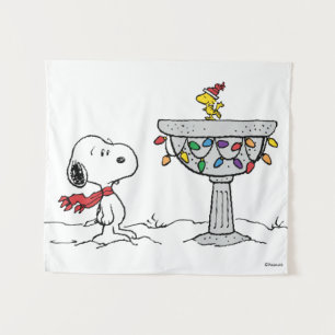 pinda's   Snoopy & Woodstock Frozen Birdbath Wandkleed