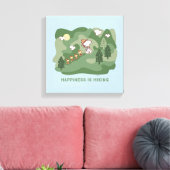 pinda's | Snoopy & Woodstock Happiness Hiking Canvas Afdruk (Insitu (Woonkamer))
