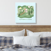 pinda's | Snoopy & Woodstock Happiness Hiking Canvas Afdruk (Insitu (Slaapkamer))