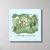 pinda's | Snoopy & Woodstock Happiness Hiking Canvas Afdruk (Voorkant)
