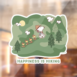 pinda's Snoopy & Woodstock Happiness Hiking Raamsticker
