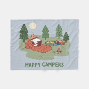 pinda's Snoopy & Woodstock Happy Campers Fleece Deken