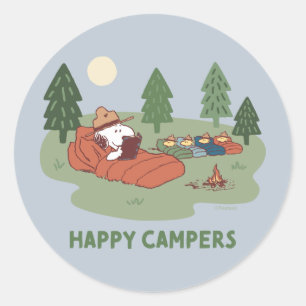 pinda's   Snoopy & Woodstock Happy Campers Ronde Sticker