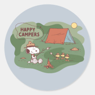 pinda's Snoopy & Woodstock Happy Campers Ronde Sticker