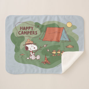 pinda's   Snoopy & Woodstock Happy Campers Sherpa Deken