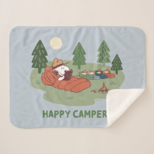 pinda's Snoopy & Woodstock Happy Campers Sherpa Deken