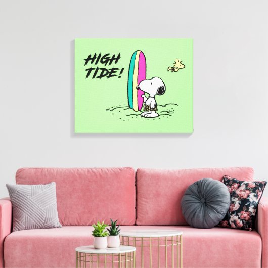 pinda's | Snoopy & Woodstock High Tide Canvas Afdruk (Insitu (Woonkamer))
