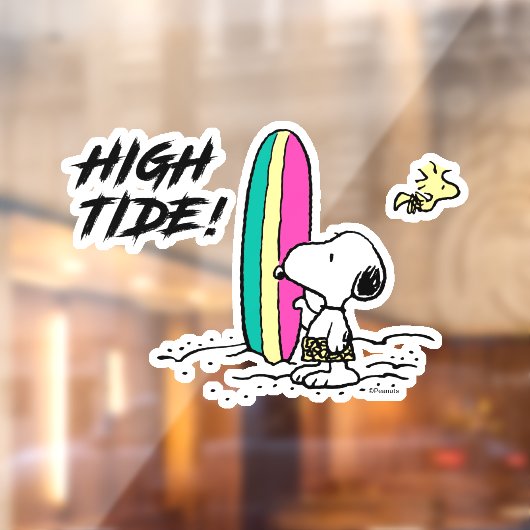 pinda's | Snoopy & Woodstock High Tide Raamsticker (Vel 2)