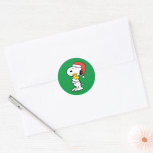 pinda's Snoopy & Woodstock Holiday Hugs Ronde Sticker