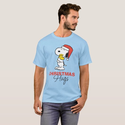 pinda's | Snoopy & Woodstock Holiday Hugs T-shirt (Voorkant volledig)