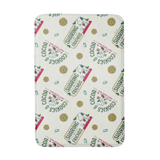 pinda's | Snoopy & Woodstock Hot Cocoa Pattern Badmat (Voorkant Verticaal)