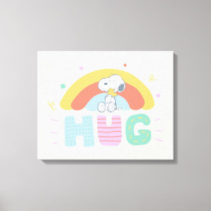 pinda's Snoopy & Woodstock Hug Canvas Afdruk