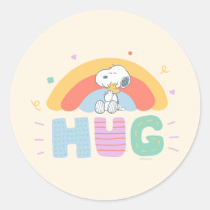 pinda's   Snoopy & Woodstock Hug Ronde Sticker