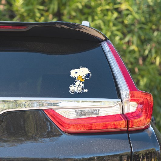pinda's | Snoopy & Woodstock Hug Sticker (Auto Zijkant)